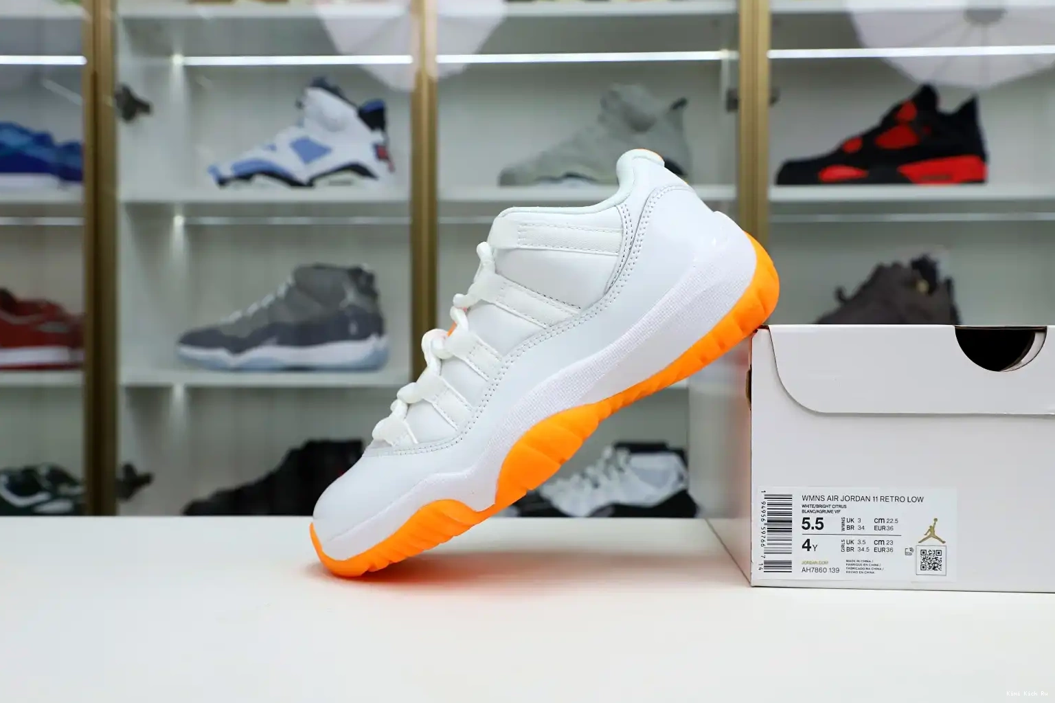 'BRIGHT WMNS Kimikick AIR 11 CITRUS' RETRO LOW JORDAN 0404